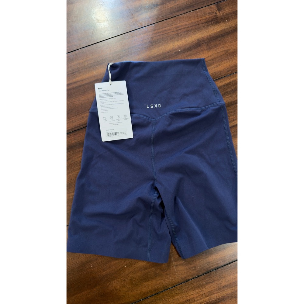 LSKD Elixir Mid Short Tight Future Navy XS High Waist Biker Shorts NEW NWT - Picture 12 of 16